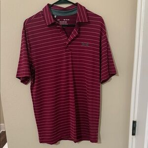 Under Armour Men's Burgundy Striped Polo